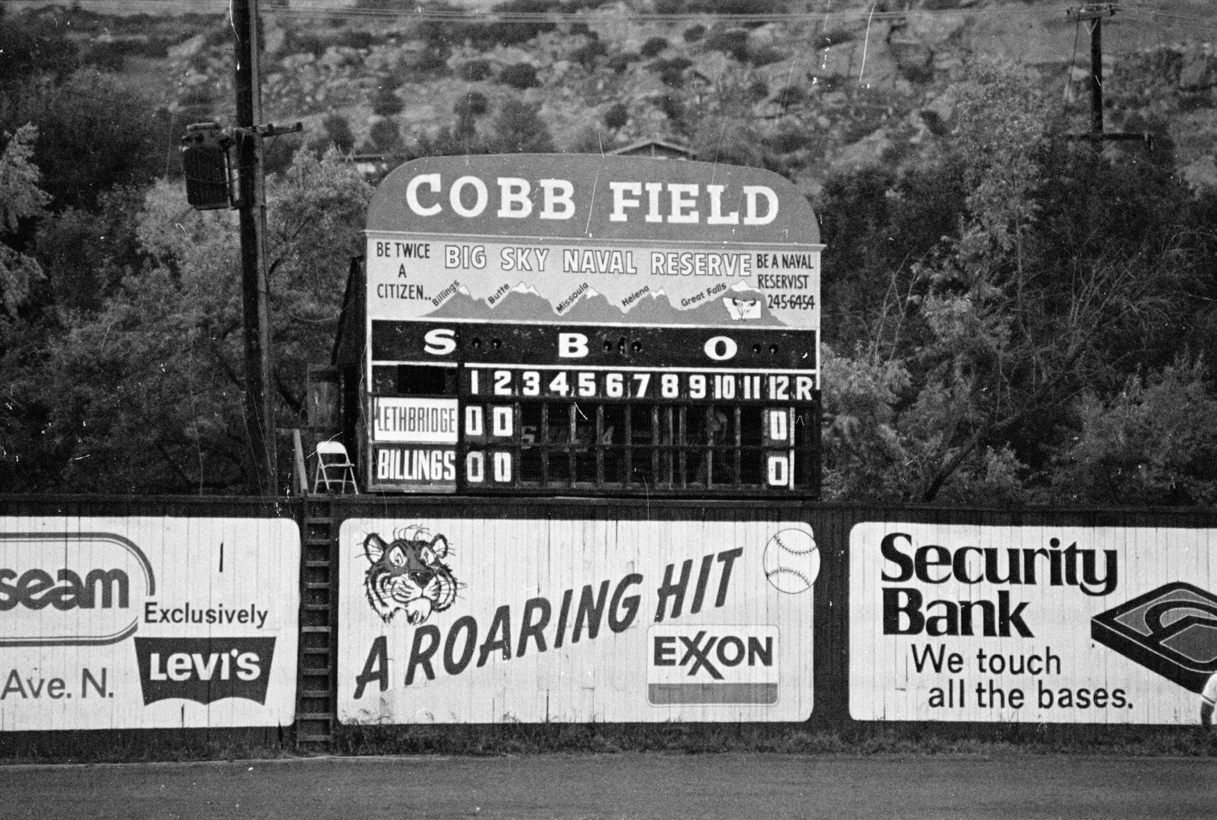 Cobb Field scoreboard, 1976